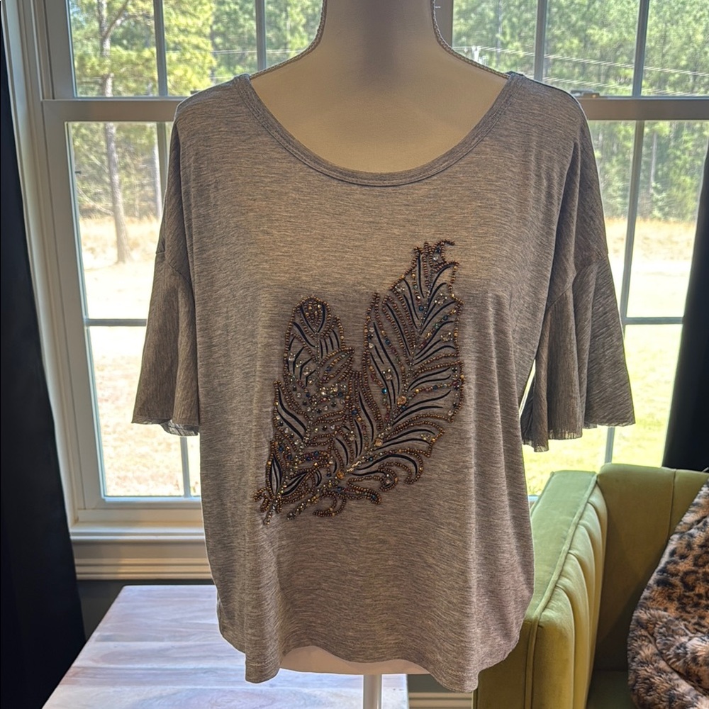 Jessica Simpson Gray Short Sleeve Tee